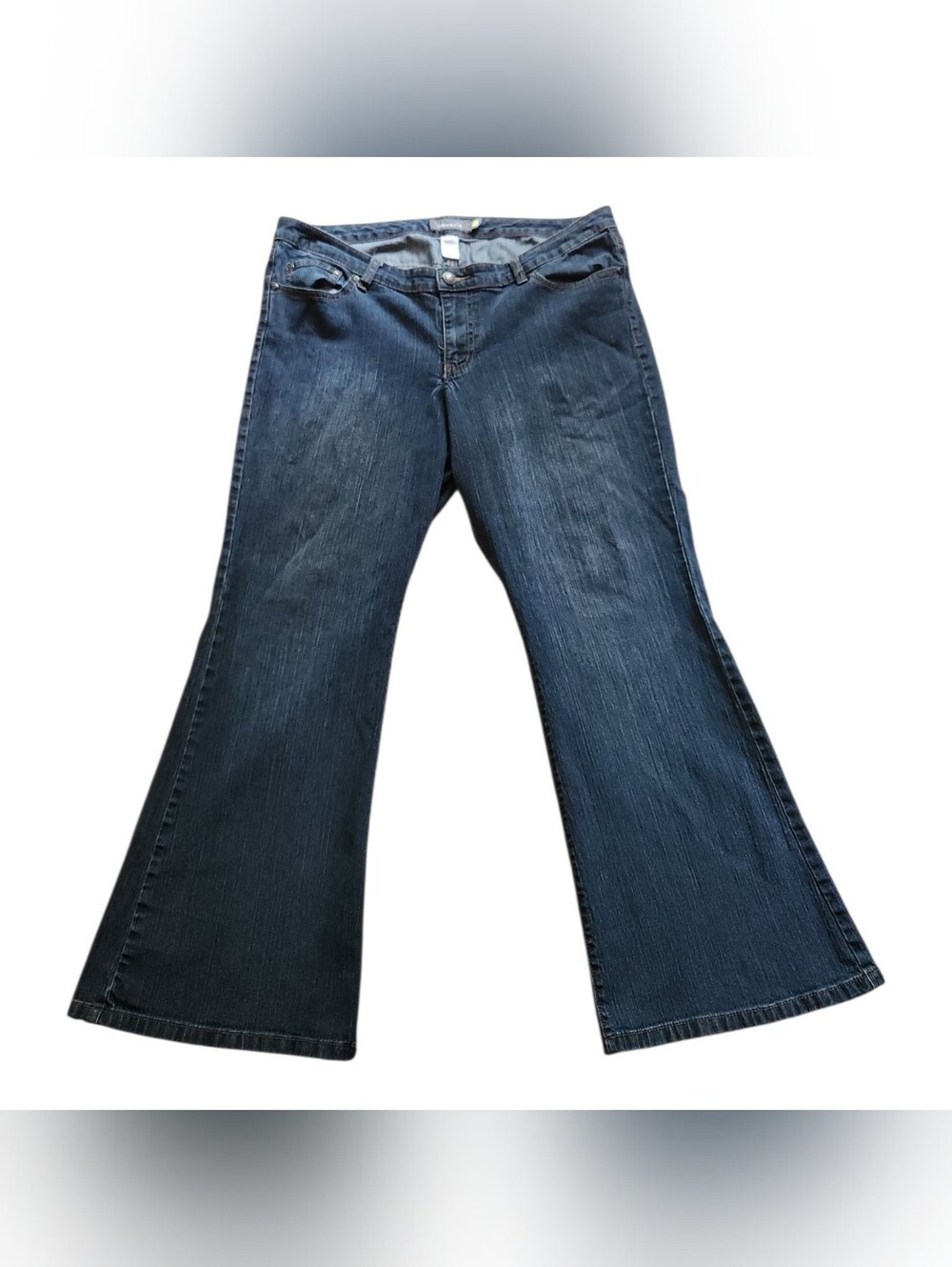 vintage Venezia Flare Jeans Dark Wash Waist Size 39 Hi Waist Stretch Y2k 90s